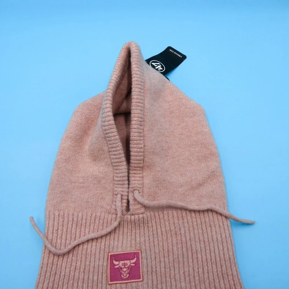 '47 Brand Chicago Bulls Winter Hat Womens Light Pink‎ Snood Hood Unisex NBA New